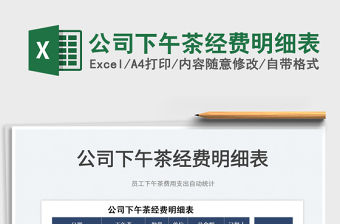 2022公司下午茶經費明細表免費下載