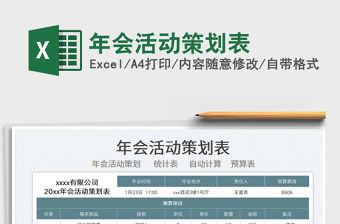 2022年會活動策劃表免費下載