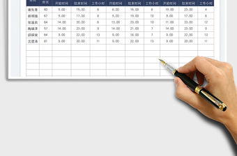 2022員工每周工作時長統計表免費下載