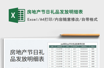 2022房地產(chǎn)節(jié)日禮品發(fā)放明細表免費下載