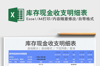 2022庫存現(xiàn)金收支明細(xì)表免費(fèi)下載