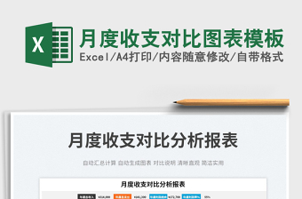 2022月度收支對比圖表模板免費下載