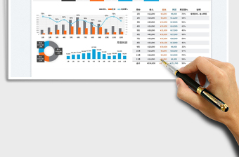2022月度收支对比图表模板免费下载