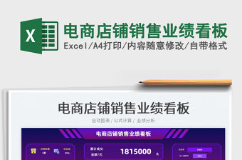 2022電商店鋪銷售業績看板免費下載