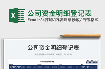 2022公司資金明細(xì)登記表免費(fèi)下載