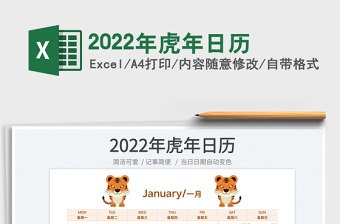 2022虎年日历