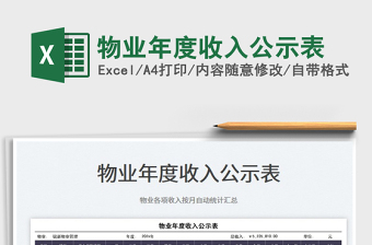 2022物業(yè)年度收入公示表免費下載