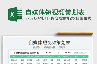 2022自媒體短視頻策劃表免費下載