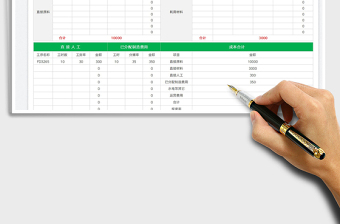 2022財務(wù)成本核算表免費下載
