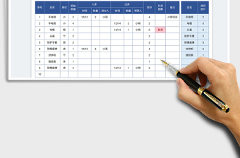 2022安保产品出入库登记表免费下载