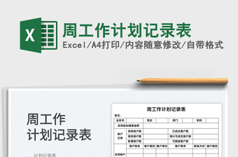 2022周工作計(jì)劃記錄表免費(fèi)下載