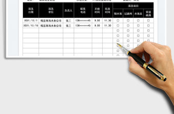 2022物業管理生活水池清洗記錄表免費下載