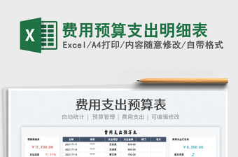 2022費(fèi)用預(yù)算支出明細(xì)表免費(fèi)下載