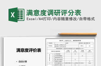 2022滿意度調研評分表免費下載