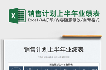 2022銷售計(jì)劃上半年業(yè)績(jī)表免費(fèi)下載