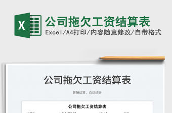 2022公司拖欠工資結算表免費下載