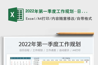 2022年第一季度工作規劃-日期可更新