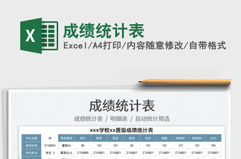 2022成績統(tǒng)計表免費下載