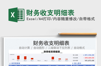 2022財務(wù)收支明細(xì)表免費下載