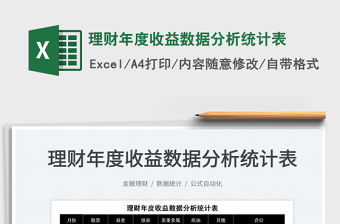 2022理財年度收益數據分析統計表免費下載