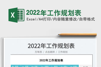 2022年工作規劃表