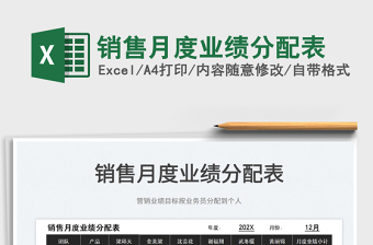 2022銷(xiāo)售月度業(yè)績(jī)分配表免費(fèi)下載