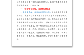 党工委书记抓巡察整改落实情况情况报告