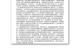 巡視整改聚焦9個方面問題專題民主生活會個人對照檢查材料