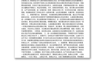 參加基層黨組織專題組織生活會上的講話