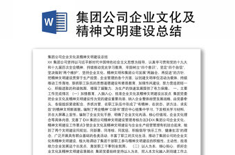 集團公司企業(yè)文化及精神文明建設總結