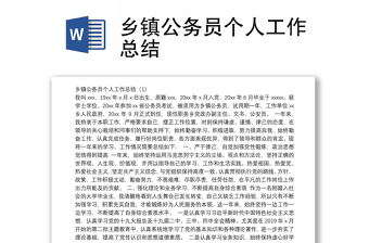 鄉(xiāng)鎮(zhèn)公務員個人工作總結