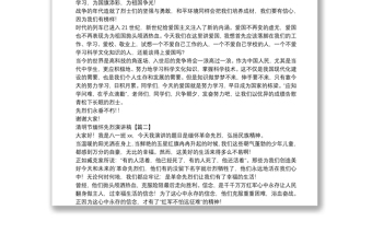 清明節(jié)緬懷先烈演講稿四篇