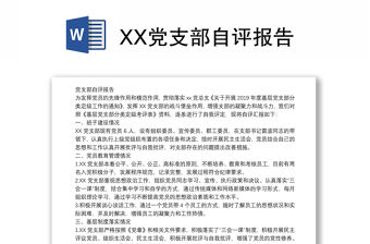 XX黨支部自評報告