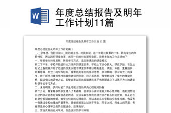 年度總結(jié)報(bào)告及明年工作計(jì)劃11篇