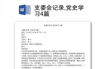支委會(huì)記錄,黨史學(xué)習(xí)4篇