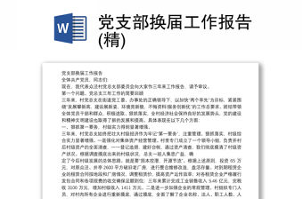 黨支部換屆工作報告(精)