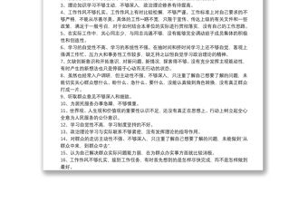 兩委干部自我批評自我糾正整改報(bào)告