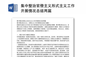 集中整治官僚主義形式主義工作開展情況總結兩篇