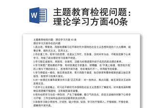 主題教育檢視問題：理論學習方面40條