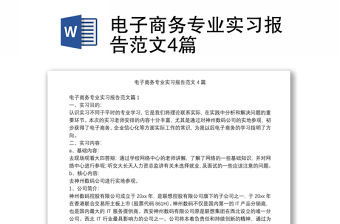 電子商務專業實習報告范文4篇