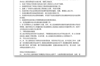 環(huán)保公司年度工作總結(jié)報告范文大全