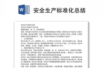 安全生產標準化總結