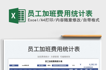 2022員工加班費用統(tǒng)計表免費下載