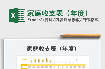 2022家庭收支表（年度）免費(fèi)下載