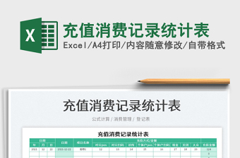 2022充值消費(fèi)記錄統(tǒng)計(jì)表免費(fèi)下載