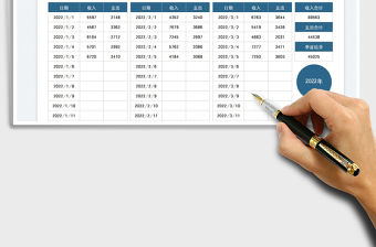 2022財(cái)務(wù)季度收支明細(xì)記賬表免費(fèi)下載