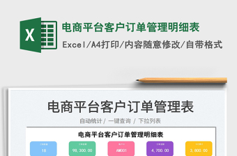 2022電商平臺(tái)客戶訂單管理明細(xì)表免費(fèi)下載