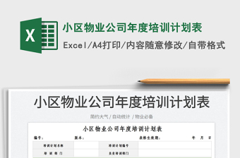 2022小區(qū)物業(yè)公司年度培訓(xùn)計劃表免費下載