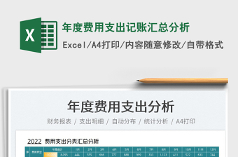 2022年度費用支出記賬匯總分析免費下載