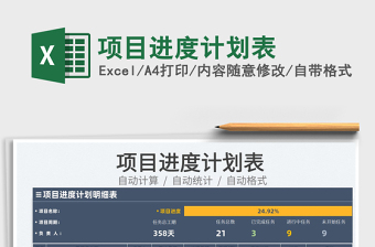 2022项目安排计划表excel